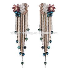 summer hot sale new popular extra long post stud rhinestone dangle earrings